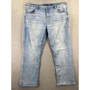 BKE Jeans Mens 40x32 Blue Tyler Buckle Faded Stretch Denim Pants Distressed
